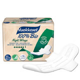 Vuokkoset, prosoape de noapte din bumbac organic, 100% Bio, Aripi normale, 9 bucăți