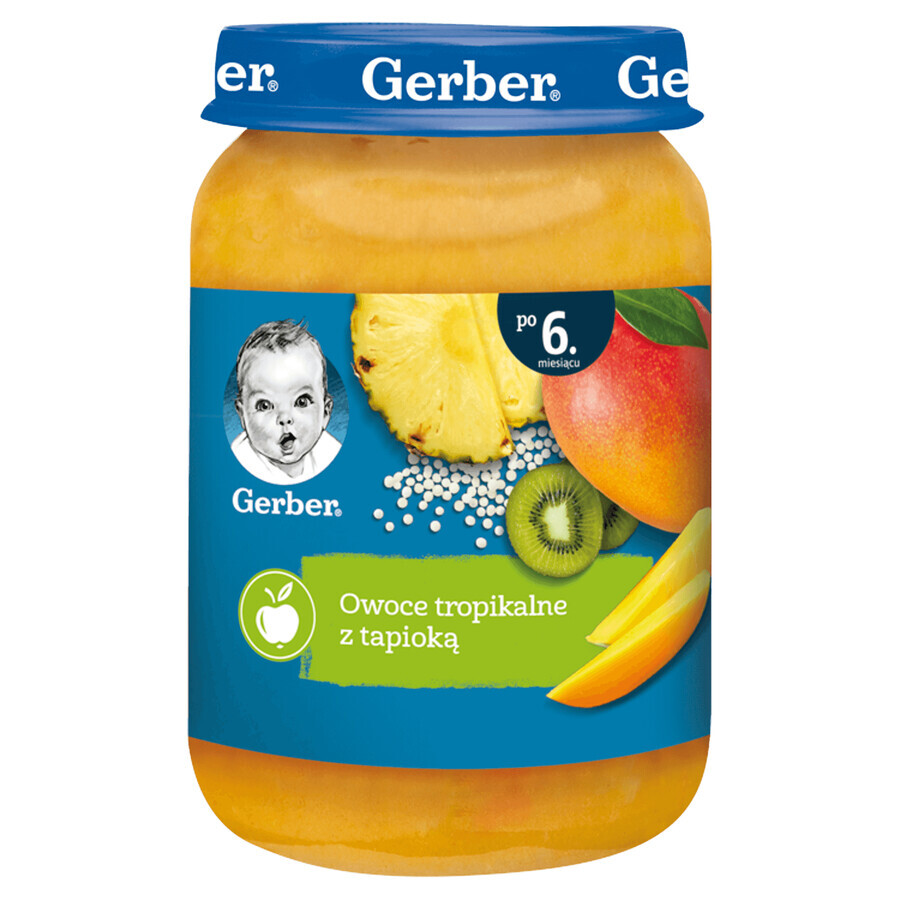 Desert Gerber, fructe tropicale cu tapioca, după 6 luni, 190 g