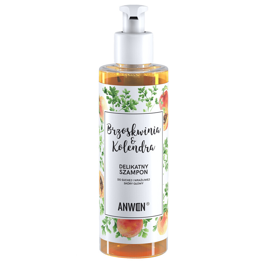 Anwen Piersică și coriandru, șampon delicat pentru scalp uscat și sensibil, 200ml