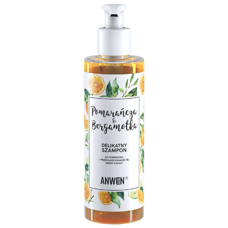 Anwen Orange and Bergamot, șampon delicat pentru scalp normal și gras, 200 ml