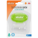 AKUKU, perie pentru degete din silicon, verde, A0264, 1 buc