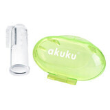 AKUKU, brosse à doigts en silicone, verte, A0264, 1 pièce