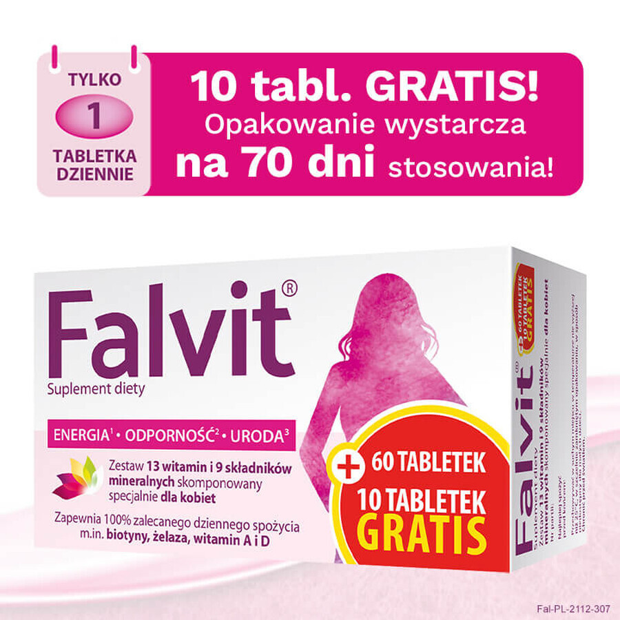 Falvit, 60 comprimate + 10 comprimate gratuite