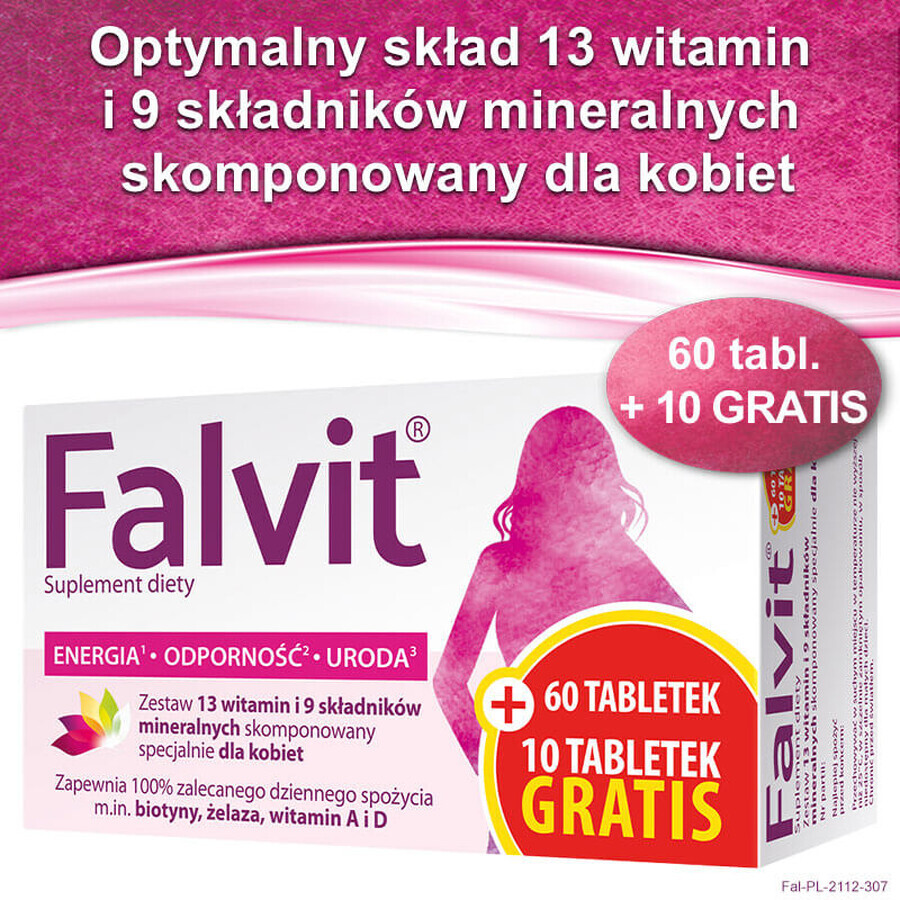 Falvit, 60 comprimate + 10 comprimate gratuite