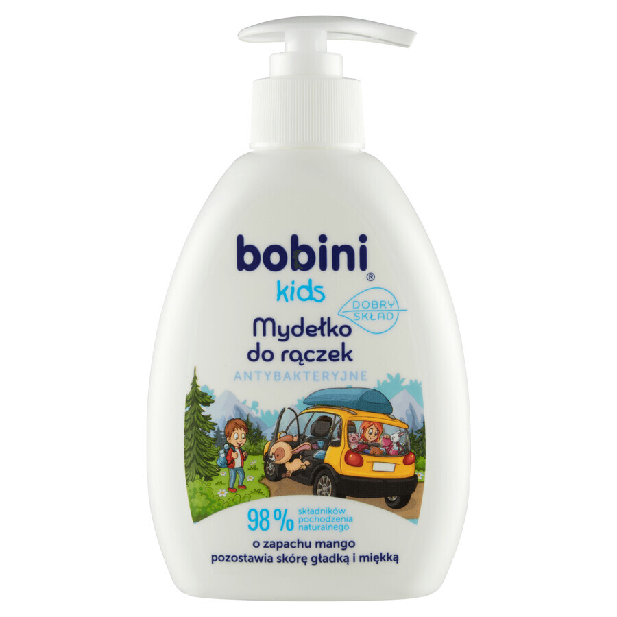 Bobini Kids, jabón de manos antibacteriano, con dosificador, mango, 300 ml