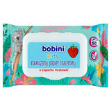 Bobini Kids, hârtie igienică umedă pentru copii, căpșuni, 50 bucăți