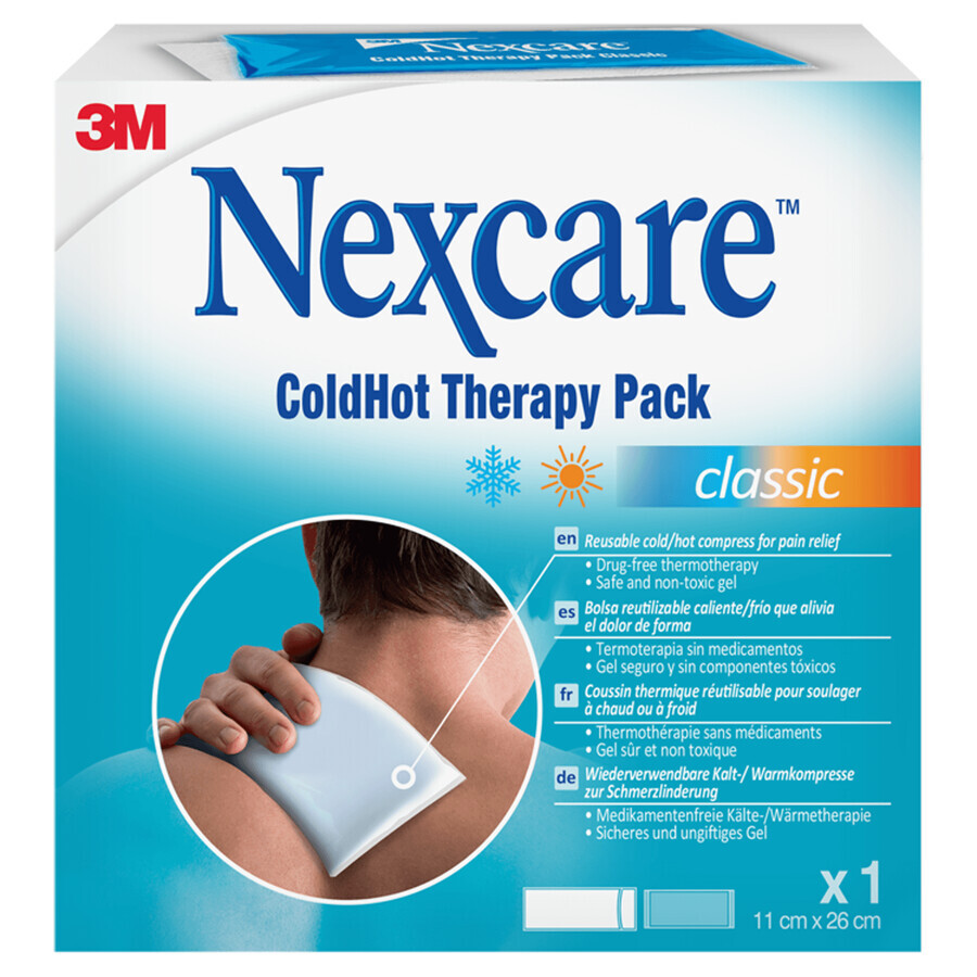 Nexcare ColdHot Classic, pachet de gel cald-rece, 11 cm x 26 cm, 1 buc