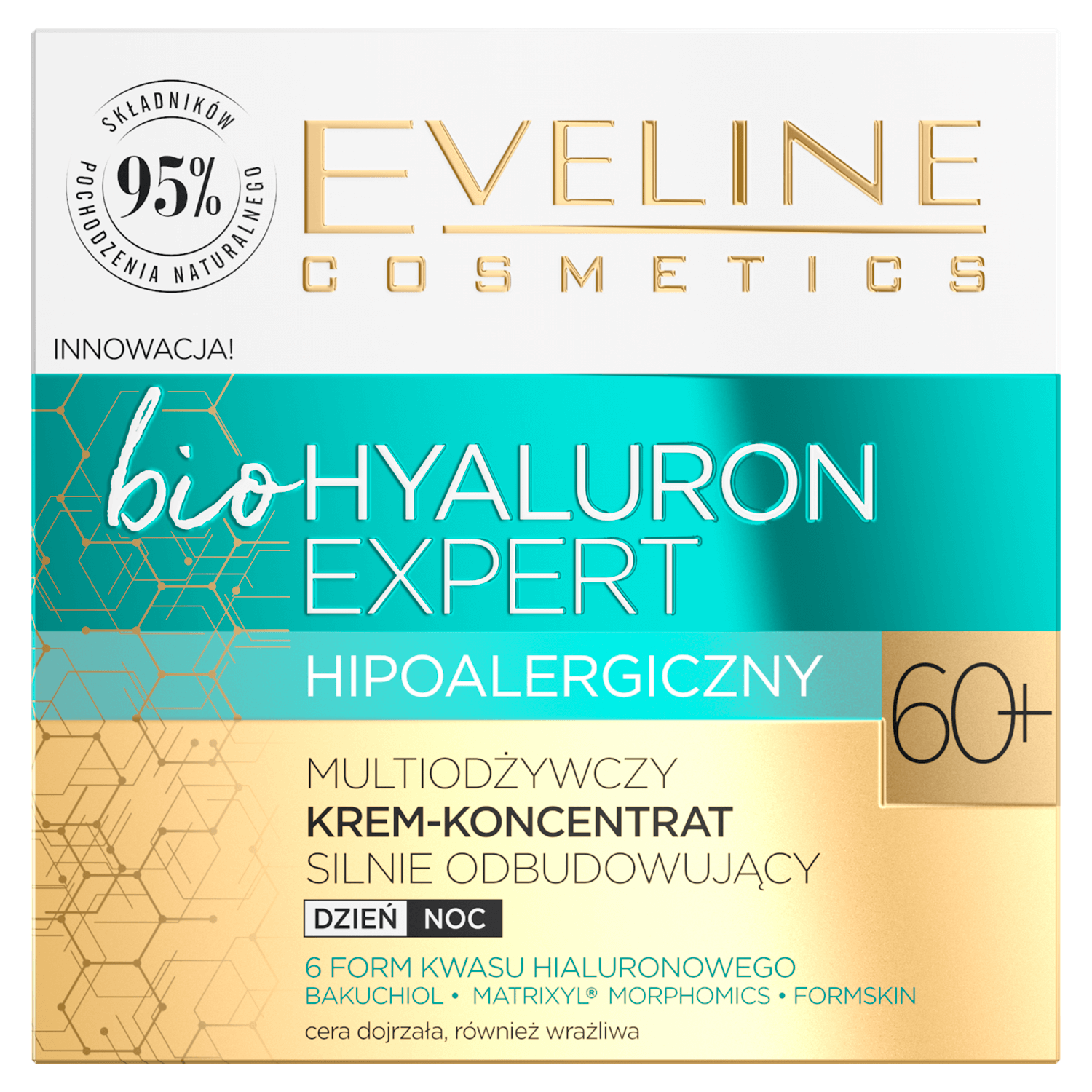 Eveline Cosmetics Bio Hyaluron Expert 60+, Cremă-concentrat multi-nutritivă, 50 ml