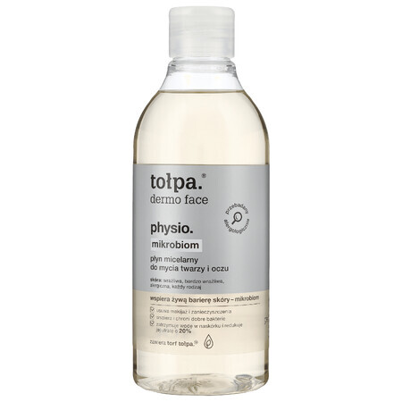 Tolpa Dermo Face Physio Mirkobiom, fluide micellaire pour le visage et les yeux, 400 ml