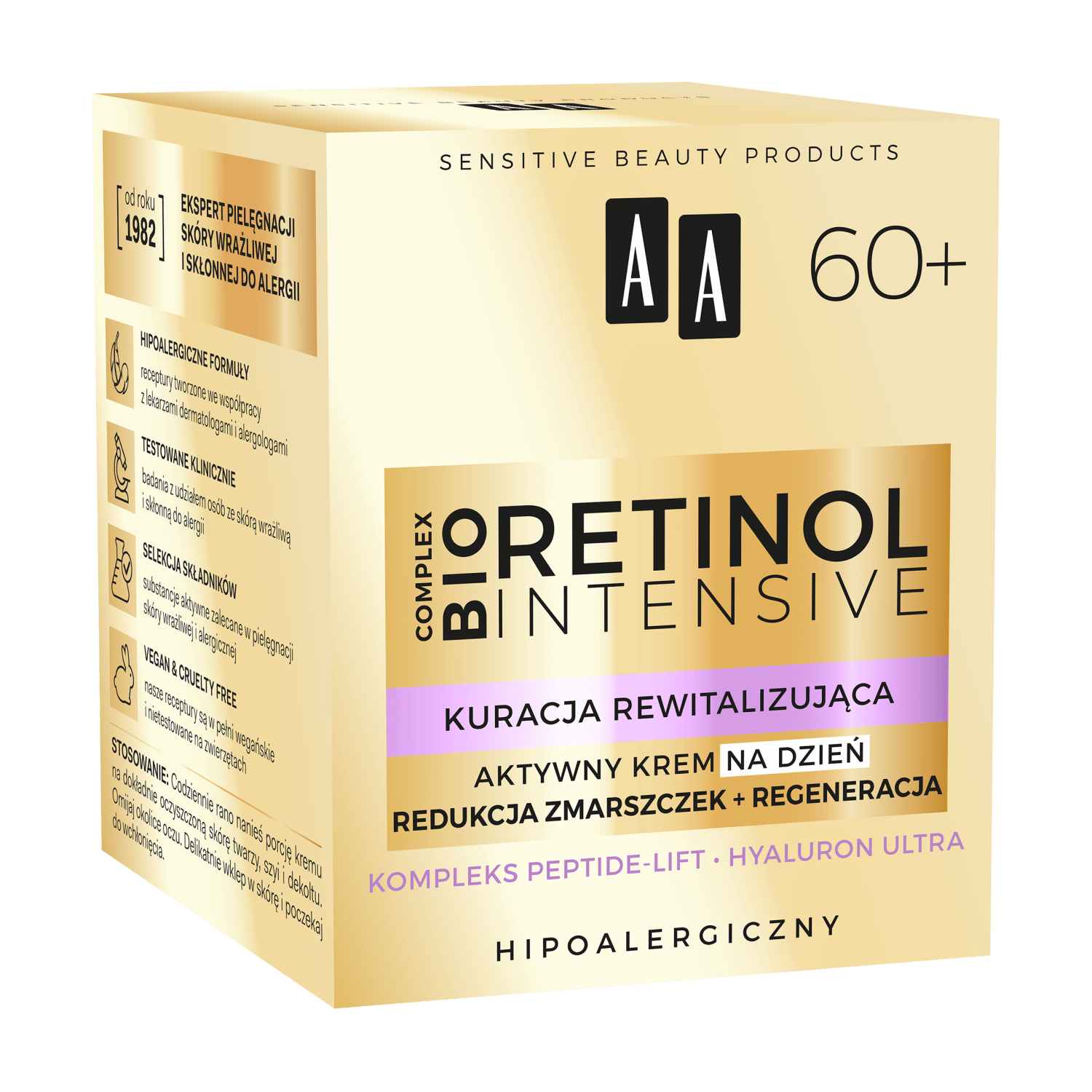 AA Retinol Intensive 60+, cremă de zi activă, reducerea ridurilor + regenerare, 50 ml