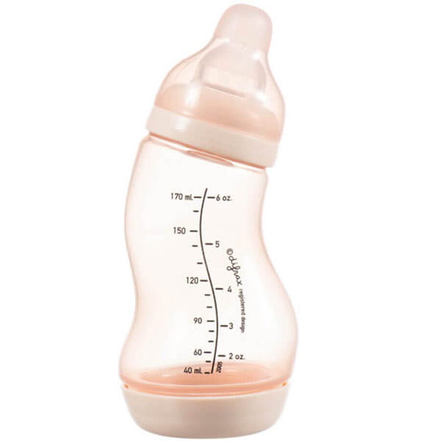 Difrax Natural anti-colic bottle S, narrow, with slow flow teat, Blossom, from birth, 170 ml