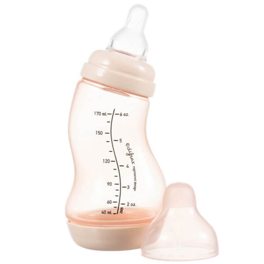 Difrax Natural anti-colic bottle S, narrow, with slow flow teat, Blossom, from birth, 170 ml