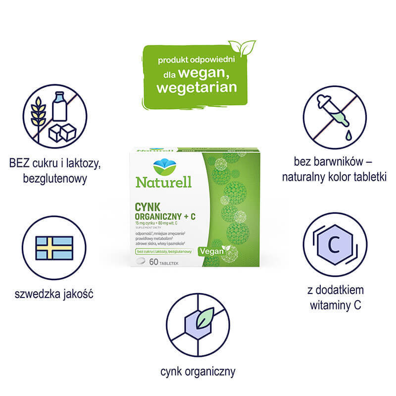 Naturell Organic Zinc + C, 60 comprimate + 40 comprimate gratuite