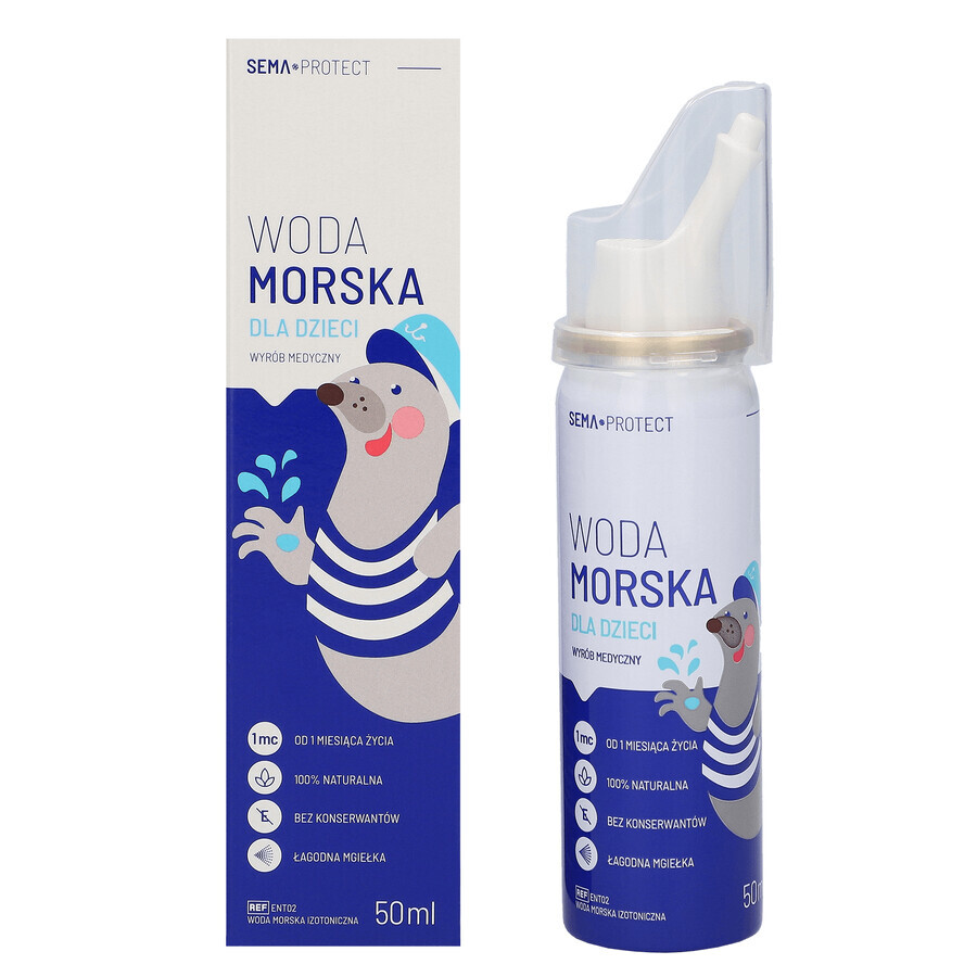 SEMA Protect, apă de mare pentru copii, spray nazal, 50 ml