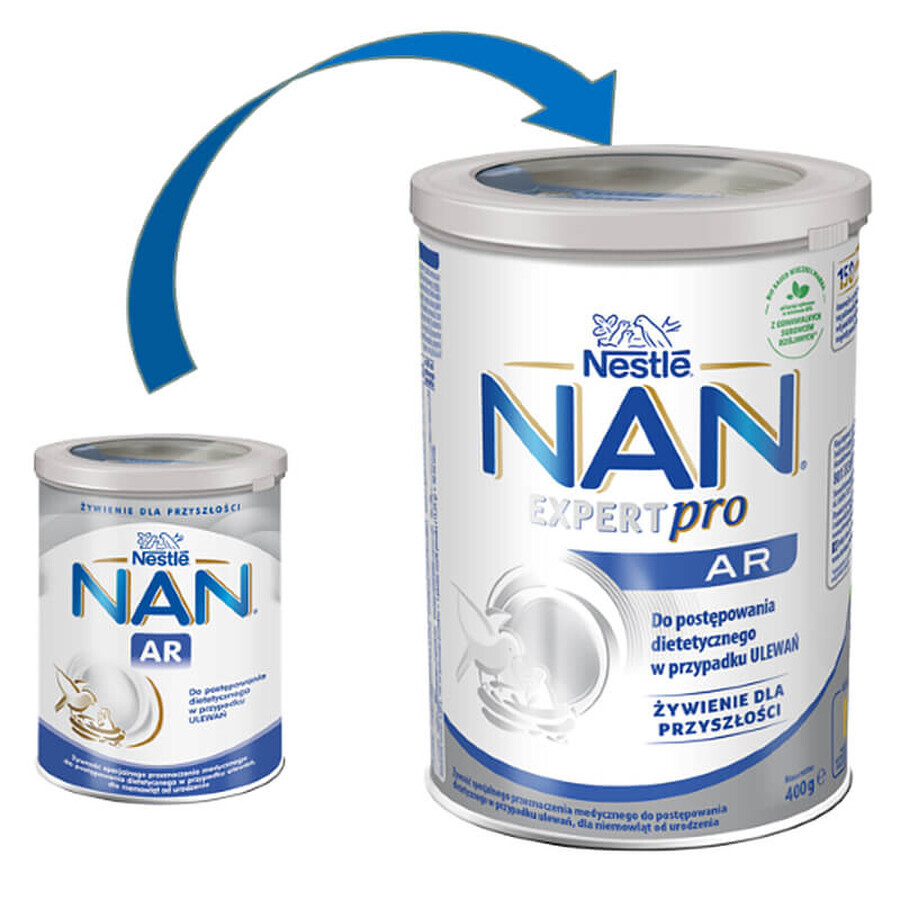 Nestlé NAN Expertpro AR, para bebés con tendencia a orinarse, desde el nacimiento, 400 g