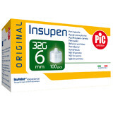 Pic Solution Insupen, ace pentru stilou cu insulină, 32G (0,23 mm) x 6 mm, 100 bucăți