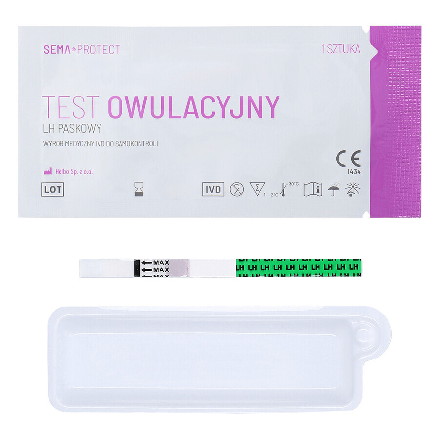 SEMA Protect, test cu bandă de ovulație LH, sensibil 25 mIU/ml, 5 unități