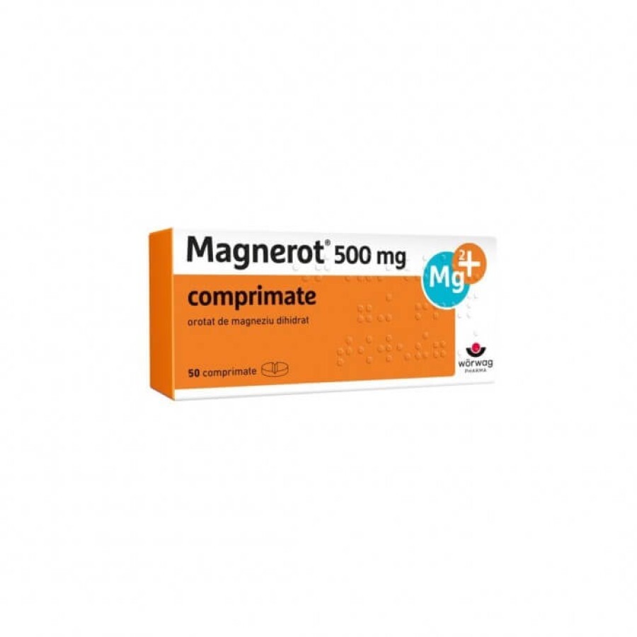 Magnerot 500 mg, 50 comprimate, Worwag Pharma