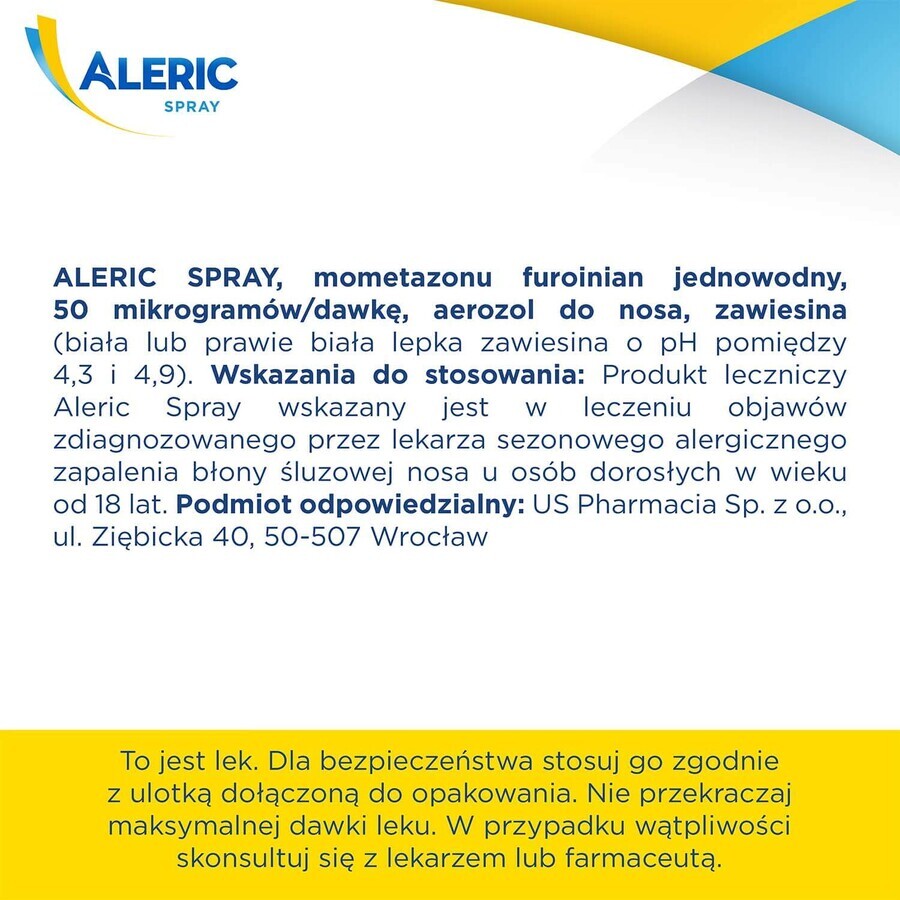 Aleric Spray 50 µg/dosis, neusspray, suspensie, 60 doses