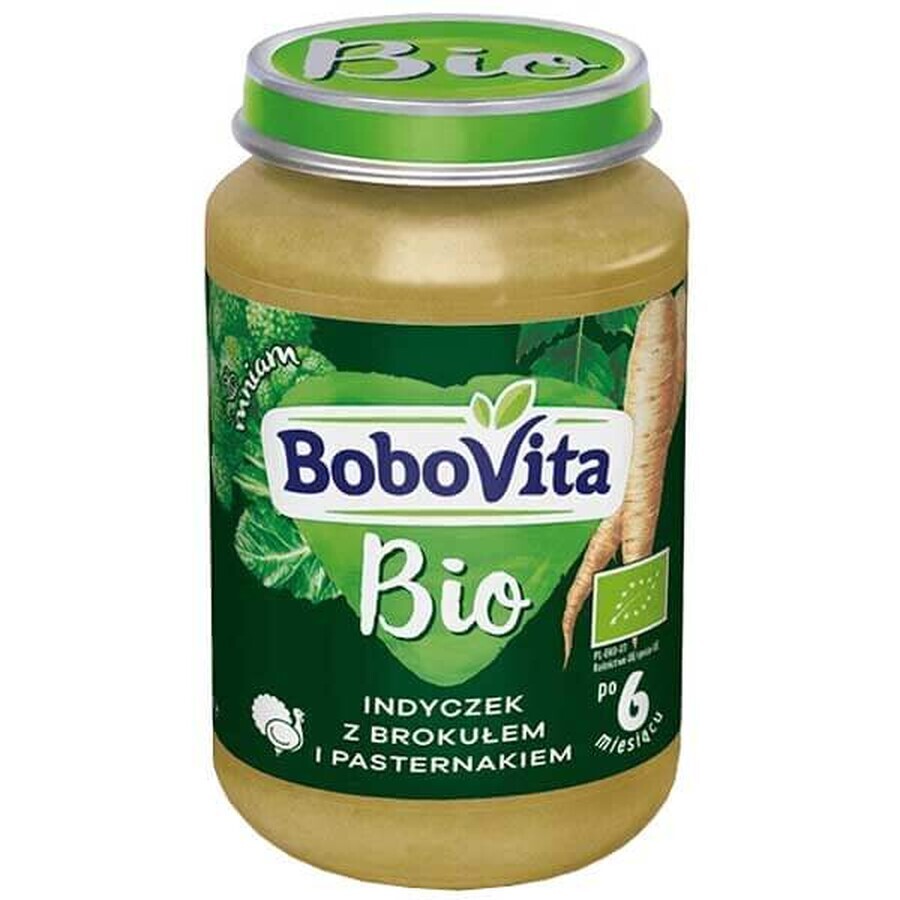 BoboVita Bio Dinner, curcan cu broccoli și păstârnac, după 6 luni, 190 g 