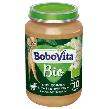 BoboVita Bio Dinner, vițel cu păstârnac și conopidă, după 10 luni, 190 g