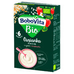 BoboVita Bio Fulgi de ovăz cu orez și căpșuni, fără lapte, fără zahăr adăugat, după 6 luni, 200 g