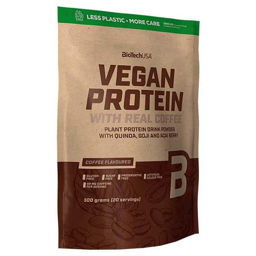 BioTechUSA Vegan Protein, aromă de cafea, 500 g