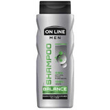 On Line Men Balance, shampoo per uomo, capelli grassi, rapa nera, 400 ml 