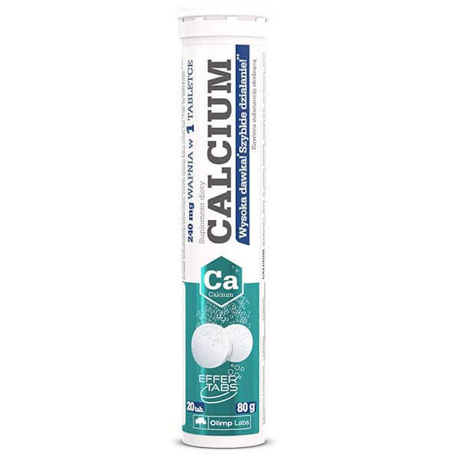 Olimp Calcium, aromă de lămâie, 20 comprimate efervescente