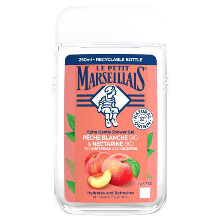 Le Petit Marseillais, gel de ducha delicado, melocotón blanco y nectarina, BIO, 250 ml