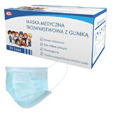 Medica, mască medicală cu bandă elastică, pediatrică, 3 straturi, tip II, 50 buc