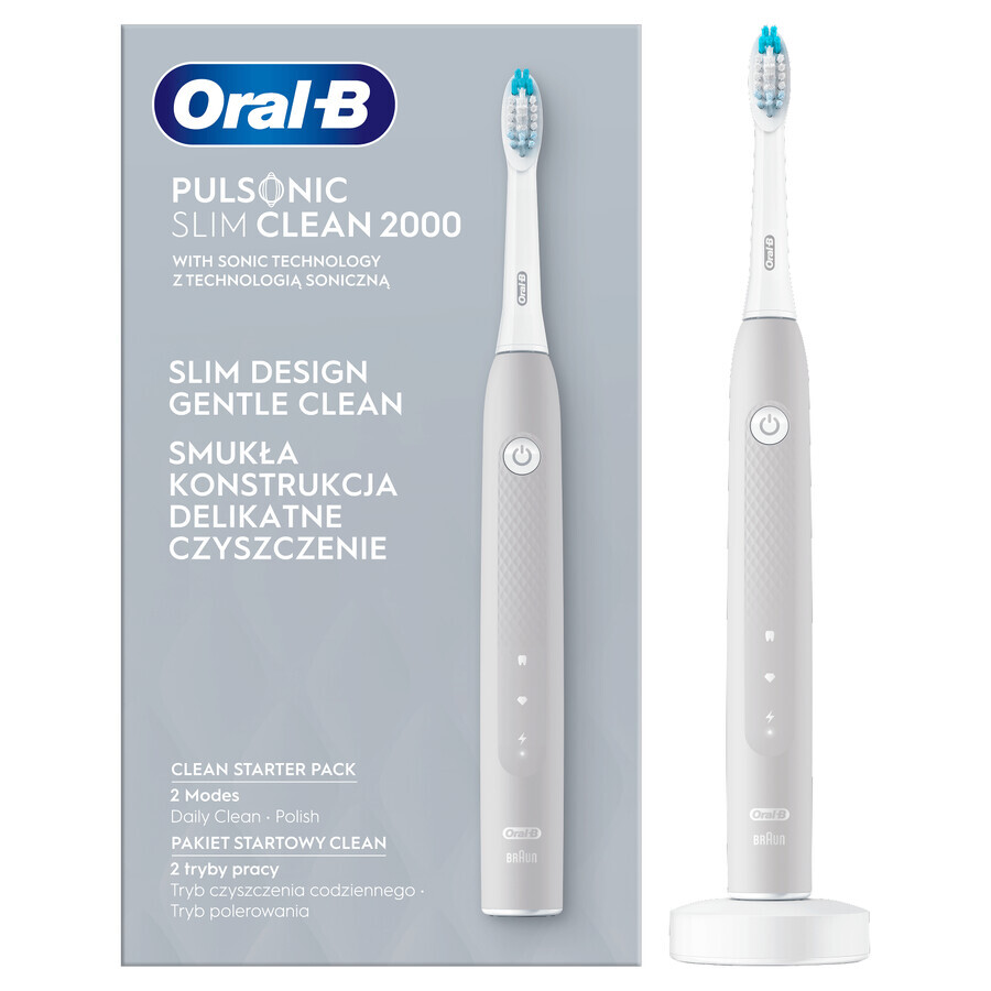 Oral-B Pulsonic Slim Clean 2000 alb, periuță de dinți electrică sonică