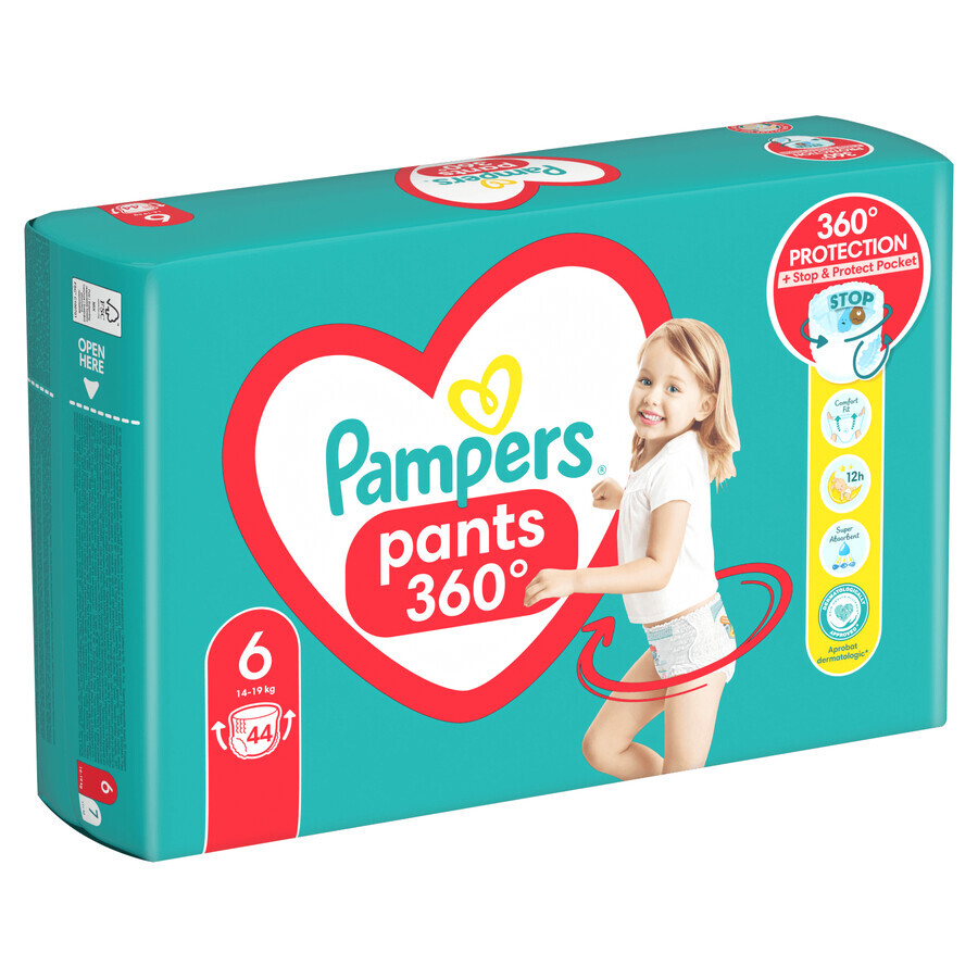 Pampers Pants, couches, Extra Large, taille 6, 14-19 kg, 44 pcs