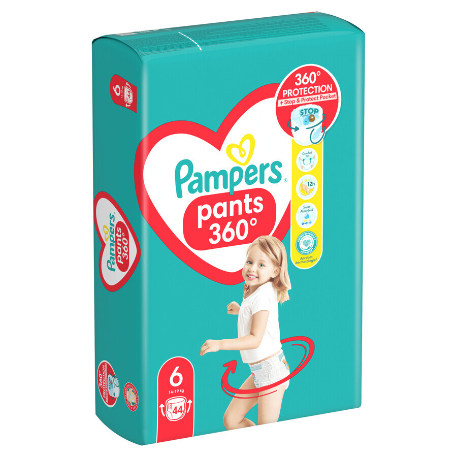 Pampers Pants, couches, Extra Large, taille 6, 14-19 kg, 44 pcs