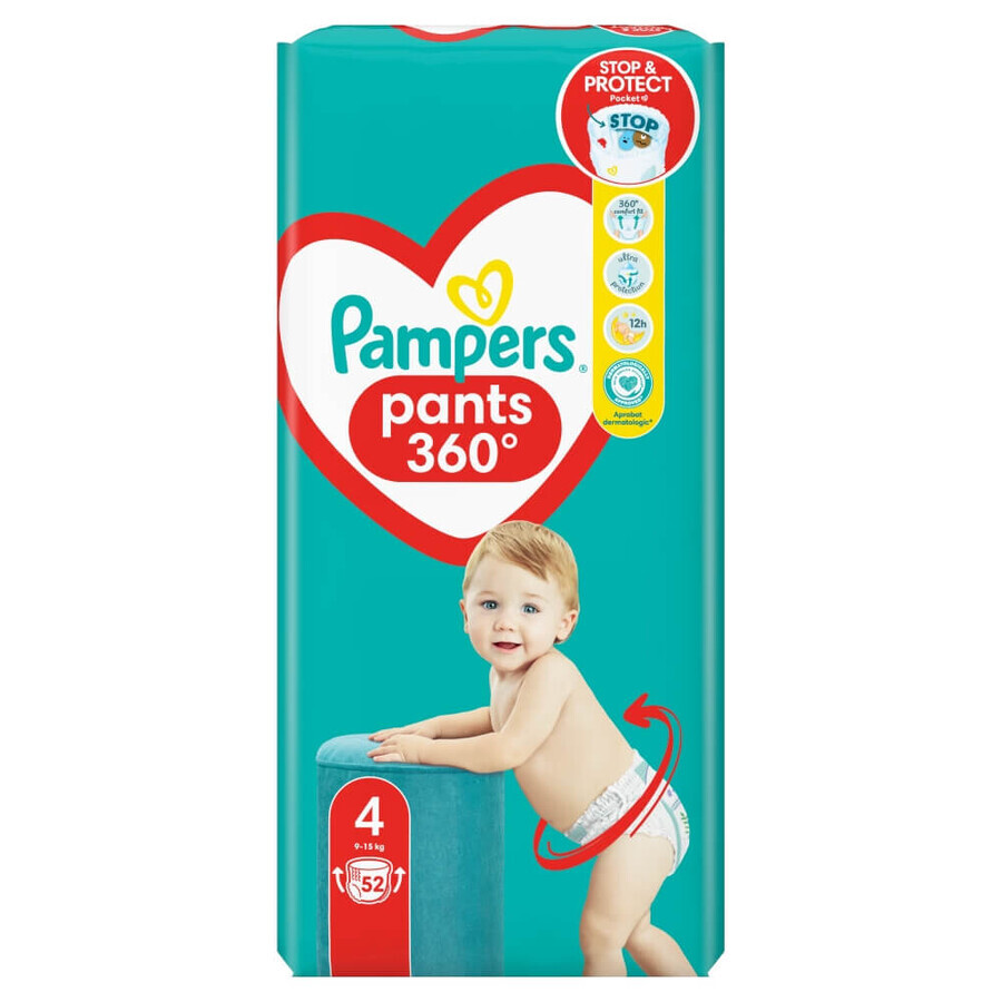 Pampers Pants, couches, Maxi, taille 4, 9-15 kg, 52 pcs