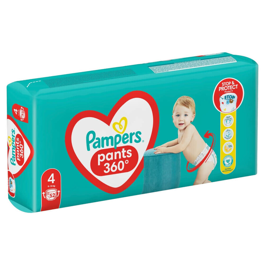 Pampers Pants, couches, Maxi, taille 4, 9-15 kg, 52 pcs