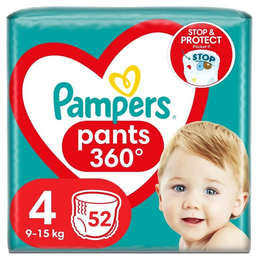 Pampers Pants, couches, Maxi, taille 4, 9-15 kg, 52 pcs