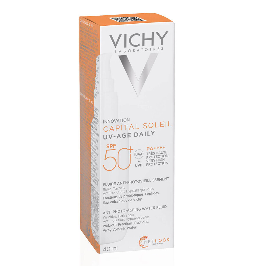 Vichy Capital Soleil UV-Age Daily, fluid antiîmbătrânire foto, SPF 50+, 40 ml