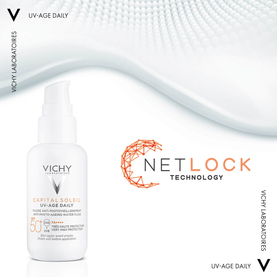 Vichy Capital Soleil UV-Age Daily, fluid antiîmbătrânire foto, SPF 50+, 40 ml