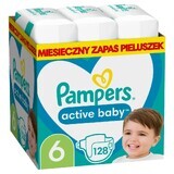 Pampers Active Baby, couches taille 6, 13-18 kg, 128 pcs