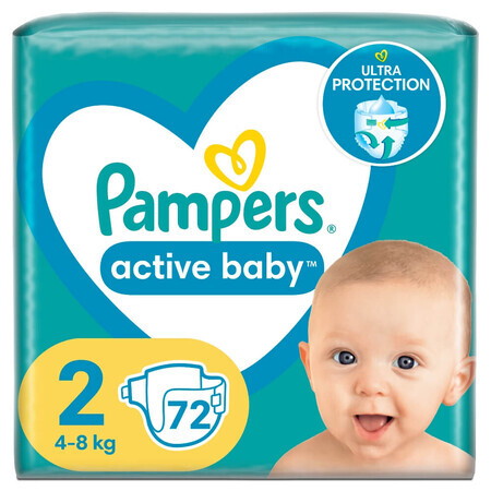 Pampers Active Baby, couches, taille 2, 4-8 kg, 72 pcs