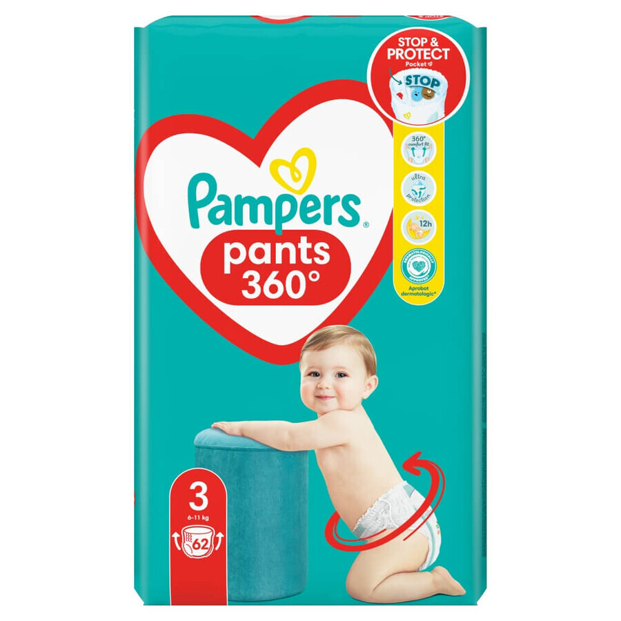 Pampers Pants, couches, taille 3, 6-11 kg, 62 pcs