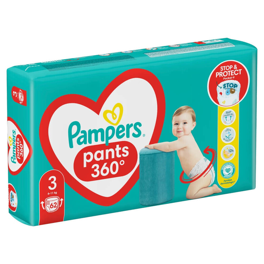 Pampers Pants, couches, taille 3, 6-11 kg, 62 pcs