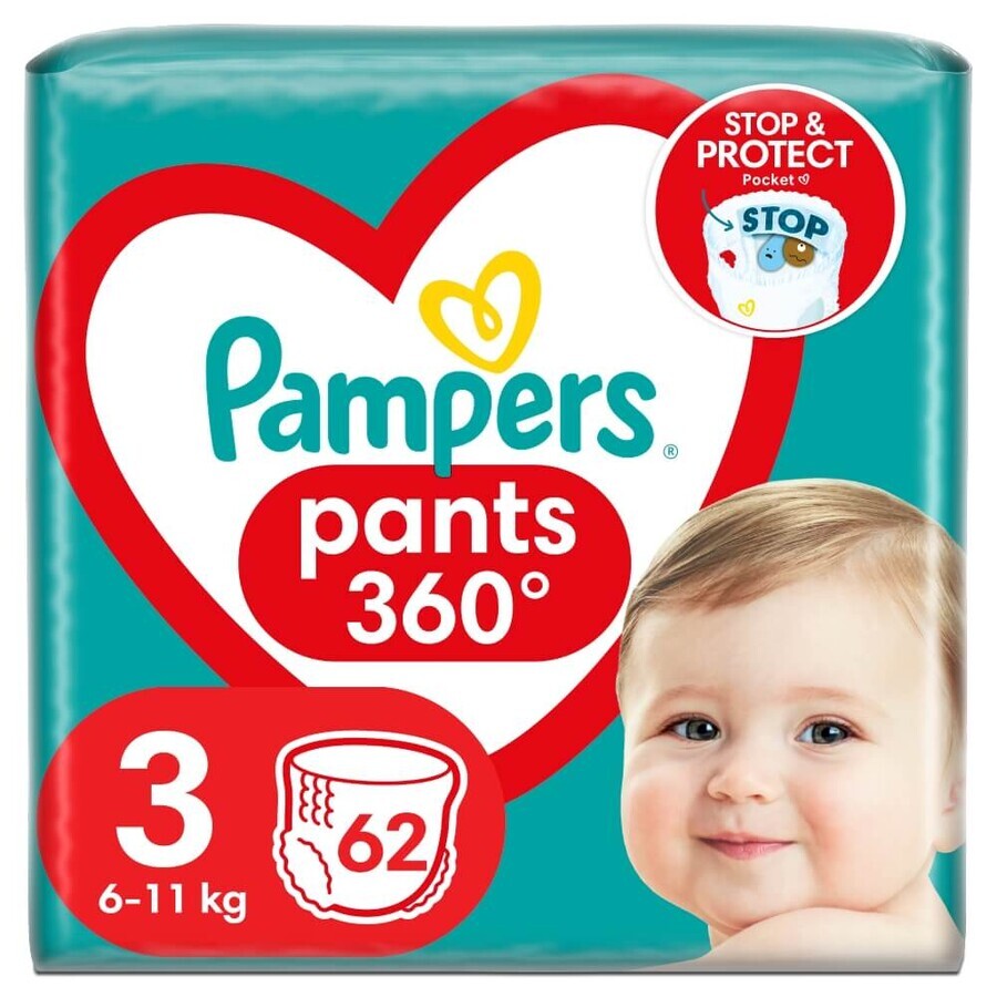 Pampers Pants, couches, taille 3, 6-11 kg, 62 pcs