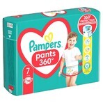 Pampers Pants, pantalones pañales, talla 7, 17+ kg, 38 piezas