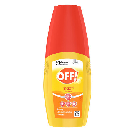 OFF! Max, pulverizator repelent de țânțari și căpușe, cu icaridin 20%, 100 ml