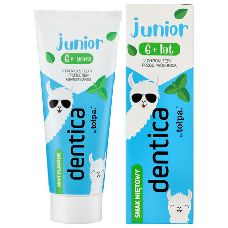 Dentica Junior, pasta de dientes para niños a partir de 6 años, sabor menta, 50 ml