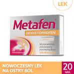 Metafen Dexketoprofen 25 mg, 20 film-coated tablets