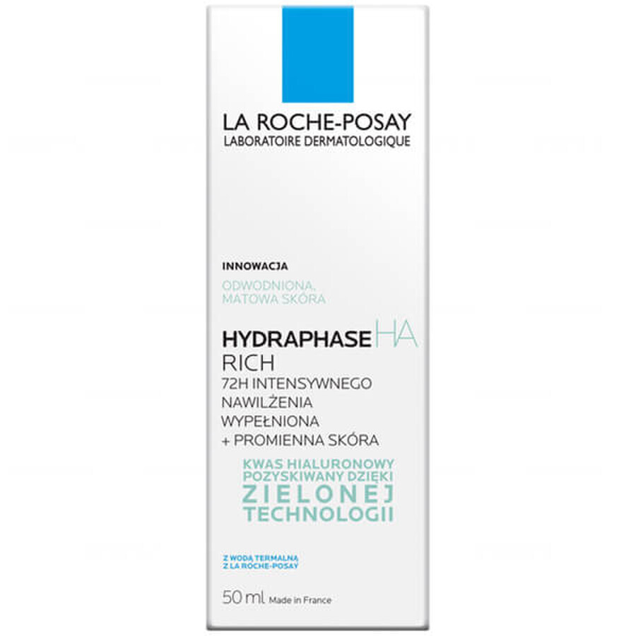 La Roche-Posay Hydraphase HA Rich, cremă hidratantă intensivă cu textură bogată, 50 ml