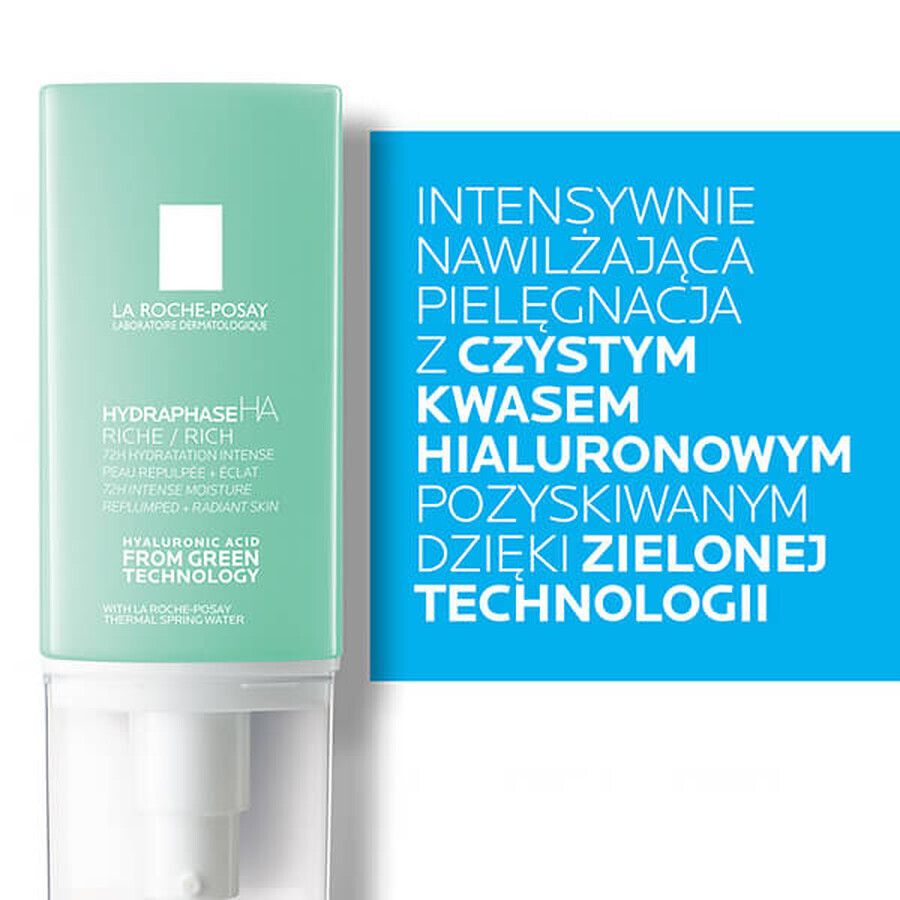 La Roche-Posay Hydraphase HA Rich, cremă hidratantă intensivă cu textură bogată, 50 ml